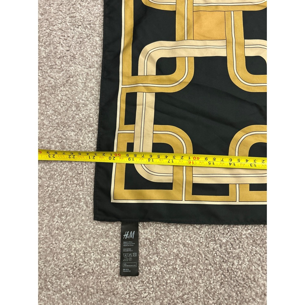 Richard Allen x H&M Scarf Womens OS Yellow Black Excellent Geometric Chain Link - Picture 6 of 7